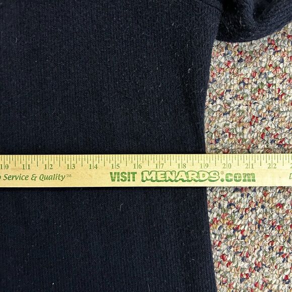 THML Navy Blue Sweater Knit LS Short Dress With Geometric Cowl Neck Size L - Picture 12 of 13